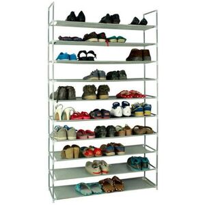 Groofoo - tagère à Chaussures de 10 Niveaux, Organiseur à chaussures, Porte-chaussures, Rangement à Chaussures en Non-tissé, pour Salon, Vestiaire, Entrée, 100 x 28 x 175 cm - Publicité