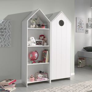 ALTOBUY Havre - Pack Bibliothèque + Armoire 1 Porte Blanche - Blanc - Publicité