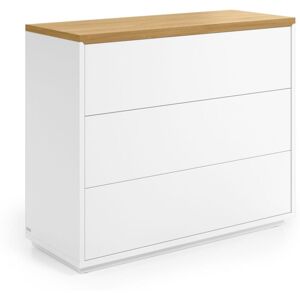 Kave Home - Commode Abilen contreplaqué de chêne et laqué en blanc 90 x 75 cm fsc 100% - Publicité