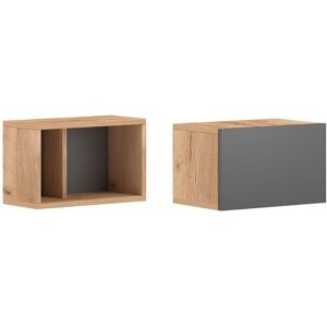 Lot de 2 Cubes Muraux L40 x H25 cm - Barcelona - Gris foncé - Calicosy - Publicité