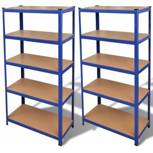 HELLOSHOP26 Lot de 2 étagères de rangement charge lourde 175 kg par étagère 180 cm bleu - Bleu - Publicité