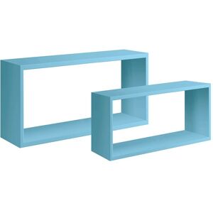 MODULARREDO Lot de 2 étagères murales rectangulaires cube moderne Bislungo Couleur: Bleu - Publicité