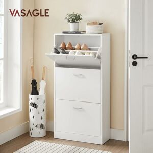 Vasagle - Meuble à chaussures à 3 abattants, Placard de rangement à 3 niveaux, 3 compartiments, pour petite entrée, salon, chambre, 60 x 24 x 120 cm (l x l x h), Blanc par songmics LBC03WT - Publicité