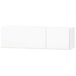 Helloshop26 - Meuble télé buffet tv télévision design pratique aggloméré 120 cm blanc brillant - Publicité