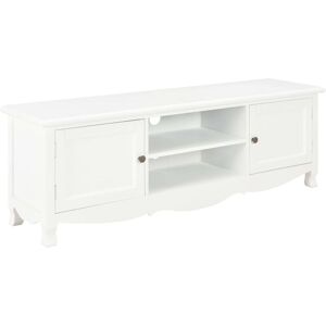 Helloshop26 - Meuble télé buffet tv télévision design pratique blanc 120 cm bois - Publicité