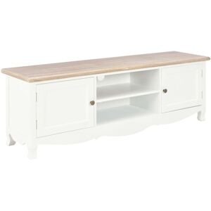 Helloshop26 - Meuble télé buffet tv télévision design pratique blanc 120 cm bois - Publicité