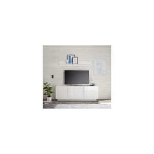 Azura Home Design - Meuble tv 3 portes jupiter blanc laqué brillant 182 cm - Publicité