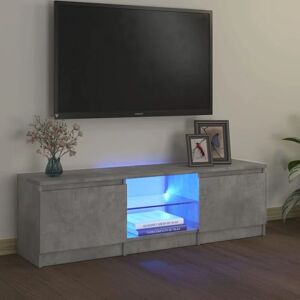 VIDAXL Meuble tv avec lumières led gris béton 120x30x35,5 cm - Publicité