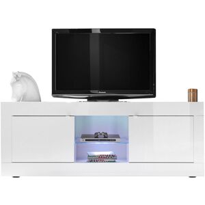 Miliboo - Meuble tv design blanc laqué L180 cm latte - Blanc laqué - Publicité