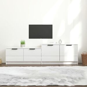 VIDAXL Meuble tv Blanc brillant 158,5x36x45 cm Bois d'ingénierie - Publicité