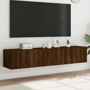 AVIMAC Meubles tv muraux lumières led 2 pcs chêne marron 80x35x31 cm - Publicité