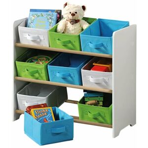 Kesper Organisateur pour jouets avec tiroirs textiles, bibliothèque pour chambre d'enfant dans un schéma de couleurs attrayant - Publicité