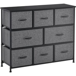 - Commode meuble de rangement 8 tiroirs pliables en tissu 100 x 30 x 78,5 cm anthracite - Gris