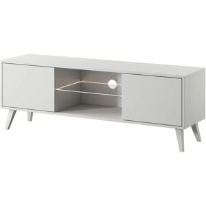 - Meuble tv Savoni ii 140 cm blanc avec pieds blancs