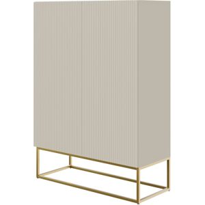 Selsey - veldio - Commode haute à deux portes - 90 cm - taupe (gris-beige) - Publicité