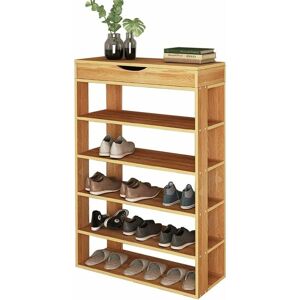 Meuble à chaussures étagère de Chaussures de Rangement en Bois de 5 Niveaux, Porte-Chaussures Meuble à Chaussures Portant de Stockage à l'Entrée pour Chambre/Salon, 75 30 94cm, Noir L24-TK - Soges - Publicité