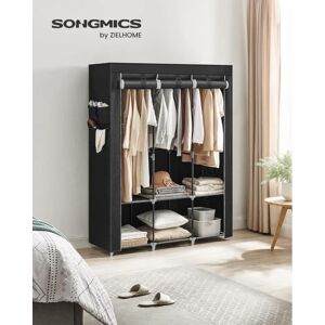 Armoire Chambre en Tissu, Porte-vêtements, Penderie, 45 x 130 x 167 cm, 3 Compartiments de Suspension, abvec Étagères, 4 Pochettes, Grande Capacité, Chambre, Salon, Noir RYG092B02 - Songmics - Publicité