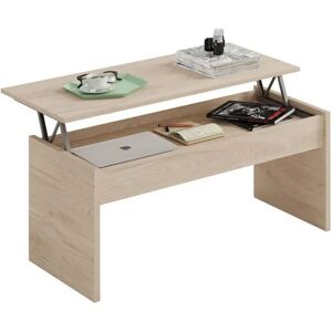 MIROYTENGO Kamet Modern Kamet Modern Coffee Table Living Room Dining Room Furniture Storage Surface 47-58x100x50 cm Oak Aurora Colour - Publicité