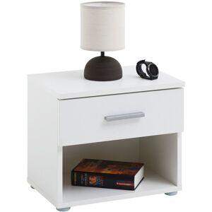 Idimex - Table de chevet mael, table de nuit casier avec 1 tiroir et 1 niche, en mélaminé blanc mat - Blanc - Publicité