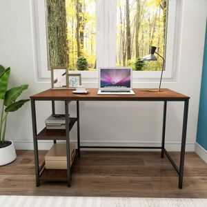OKWISH Table d'ordinateur de bureau, table d'ordinateur avec bibliothèque, table d'étude pour avec 2 étagères de rangement, table d'écriture pour bureau, - Publicité