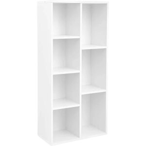 HELLOSHOP26 Bibliothèque à 7 compartiments étagère à 7 cubes ouverts rangement pour salon et bureau 50 x 24 x 106 cm style moderne blanc - Publicité