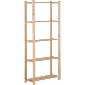 Helloshop26 - tagère de stockage 5 niveaux 170 cm bois de pin massif - Bois - Publicité