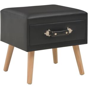 Vidaxl - Table de chevet Noir 40x35x40 cm Similicuir - Publicité