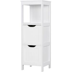 Yaheetech - Petite Commode/Armoire Chambre/Salon/Cuisine Blanche Colonne de Salle de Bain Armoire de Toilette avec 2 tiroirs et 1 étage 30x30x89cm - Publicité