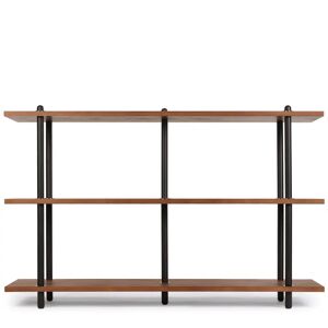 NV GALLERY Etagere HAWKING Etagere bibliotheque Bois de noyer metal noir H77 Marron Noir