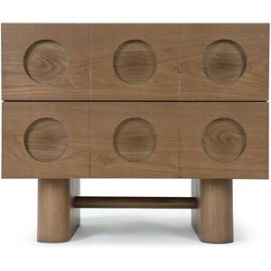 NV GALLERY Table de nuit COOPER Table de chevet Bois de frene teinte noyer H50 Marron