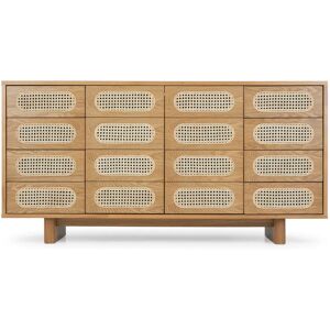 NV GALLERY Buffet ou commode de rangement MAYFAIR - Buffet, Cannage naturel & bois blond, L180 Naturel