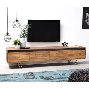 DELIFE Meuble-TV Stonegrace 200 cm acacia nature 4 tiroirs - Publicité