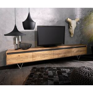 DELIFE Meuble-TV Stonegrace 240 cm acacia nature 4 portes - Publicité