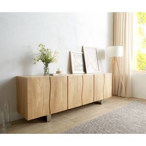 DELIFE Buffet Live-Edge 220 cm Chêne naturel massif 6 portes - Publicité