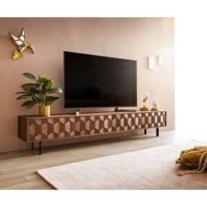 DELIFE Buffet bas Fevo 220 cm acacia marron 4 portes flottant - Publicité