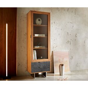 Meuble TV Stonegrace acacia naturel 120 cm 1 étagère 1 tiroir