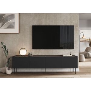 BOBOCHIC Meuble TV 4 portes 220 cm ATLAS Noir - Publicité