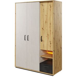 petitechambre.fr Armoire 3 portes QUBIC chambre ado   Chene   Panneaux Stratifies