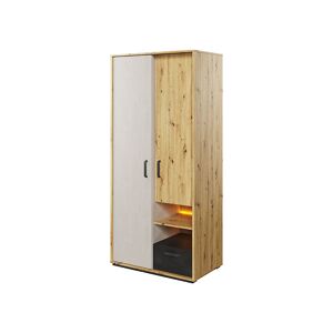 petitechambre.fr Armoire 2 portes QUBIC chambre ado   Chêne   Panneaux Stratifiés