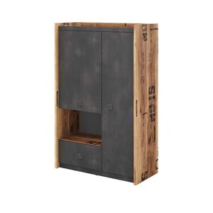 petitechambre.fr Petite armoire style industriel FARGO   Graphite   panneaux stratifies