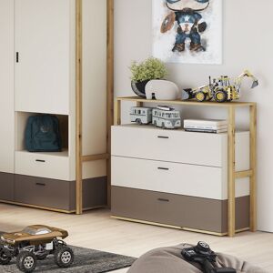 petitechambre.fr petite commode de couleur beige pour chambre adolescent   Beige   Panneaux Stratifies