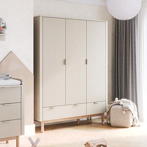 petitechambre.fr Armoire pour chambre bebe de la collection MILOO avec tiroir de rangement   Beige   MDF