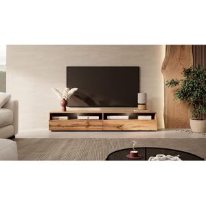 Meuble TV - 180 cm - chêne wotan - avec LED - REDNAW