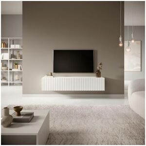 Meuble TV 140 cm - blanc - TELIRE