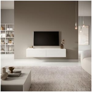 SELSEY Meuble TV 140 cm - blanc - PAVAS