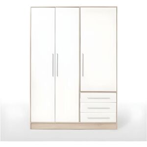 Armoire Bois agglomere chene et blanc Contemporain Chambre L 1446 cm