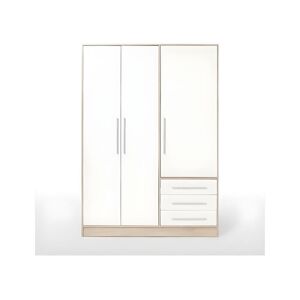 Armoire - Bois aggloméré chene et blanc - Contemporain - Chambre - L 144,6 cm