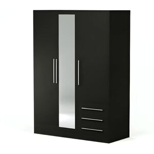 Armoire - Bois aggloméré noir - Contemporain - Chambre - L 144,6 cm