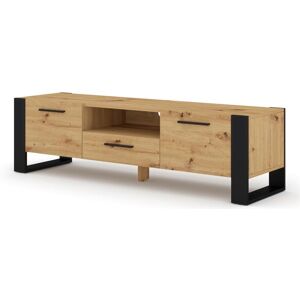 Furnlux Table de télévision NUKA 160x43x48 Crème & Noir