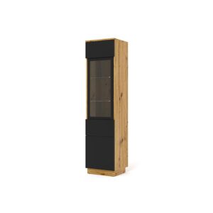 Furnlux Armoire vitrine AURA 37x33x150 Crème & Noir